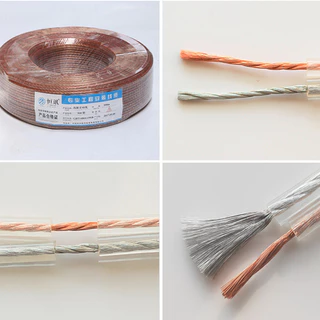 สายลำโพงทองแดงไร้ออกซิเจน 17awg 20awg สายเสียงคุณภาพสูง ราคาต่อเมตร (สายไฟทองเงิน)