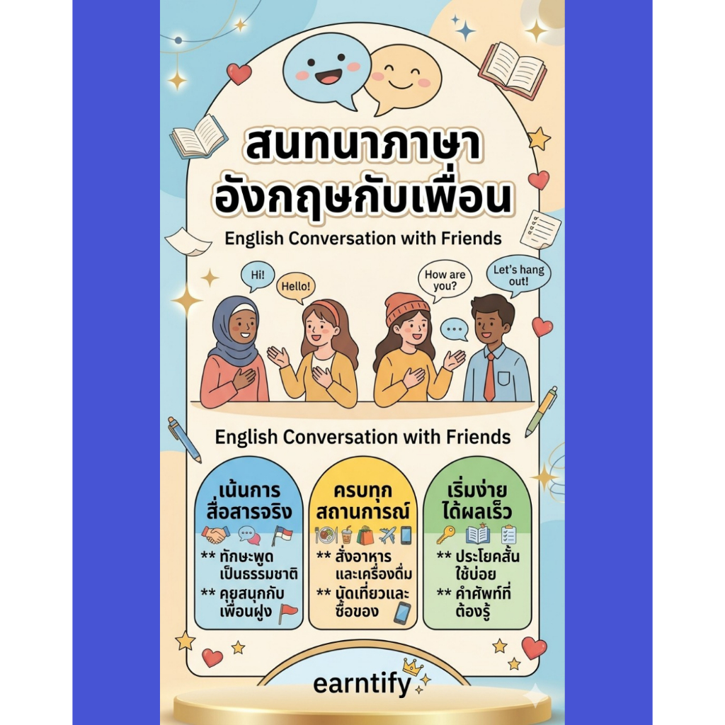หนังสือสนทนาภาษาอังกฤษกับเพื่อน ฝึกพูดภาษาอังกฤษง่ายๆ ในชีวิตประจำวัน