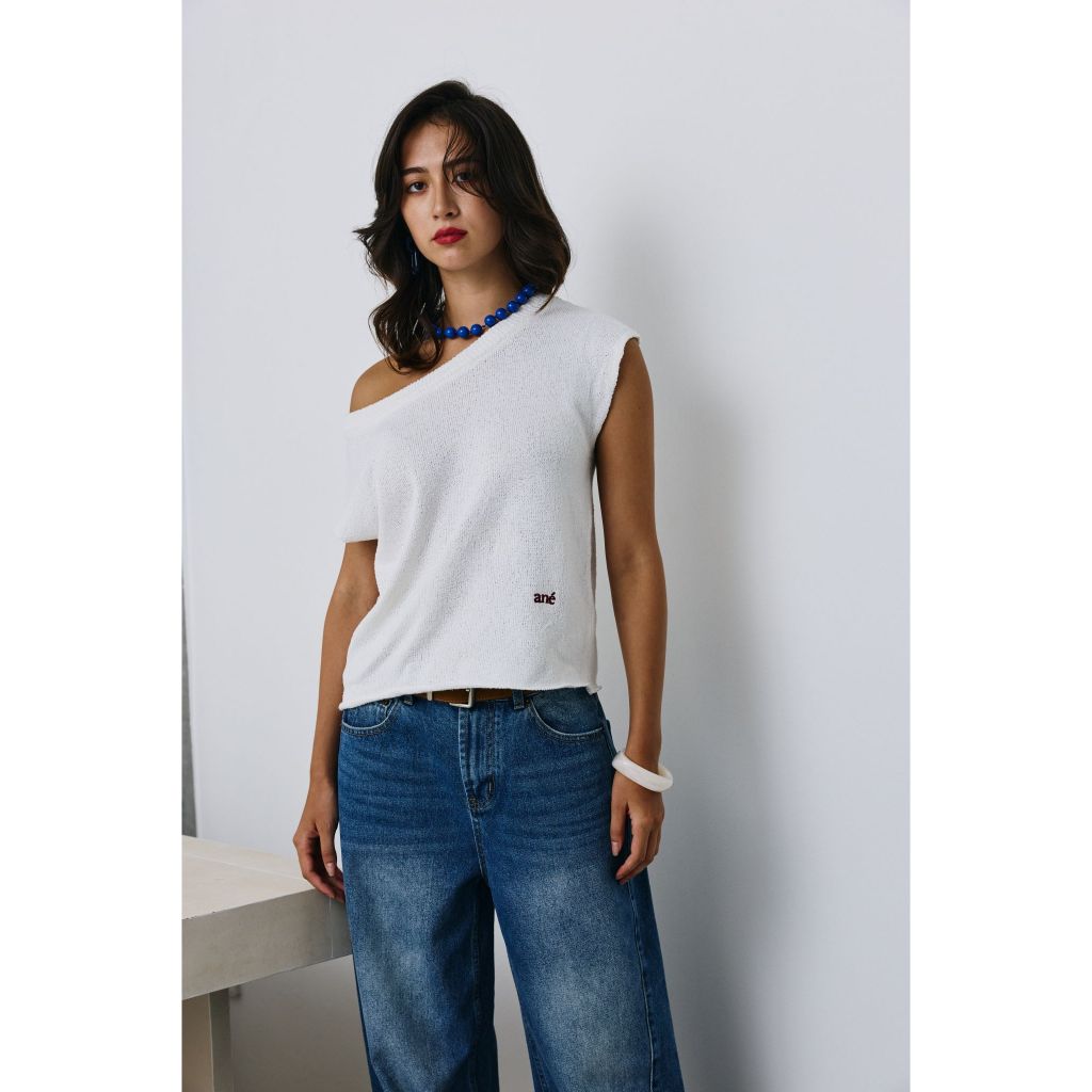 ané Off-shoulder knit ,เสื้อยืดปาดไหล่ ราคา ถูกที่สุด ดีลบีเคเค แกลเลอรีภาพที่ 5