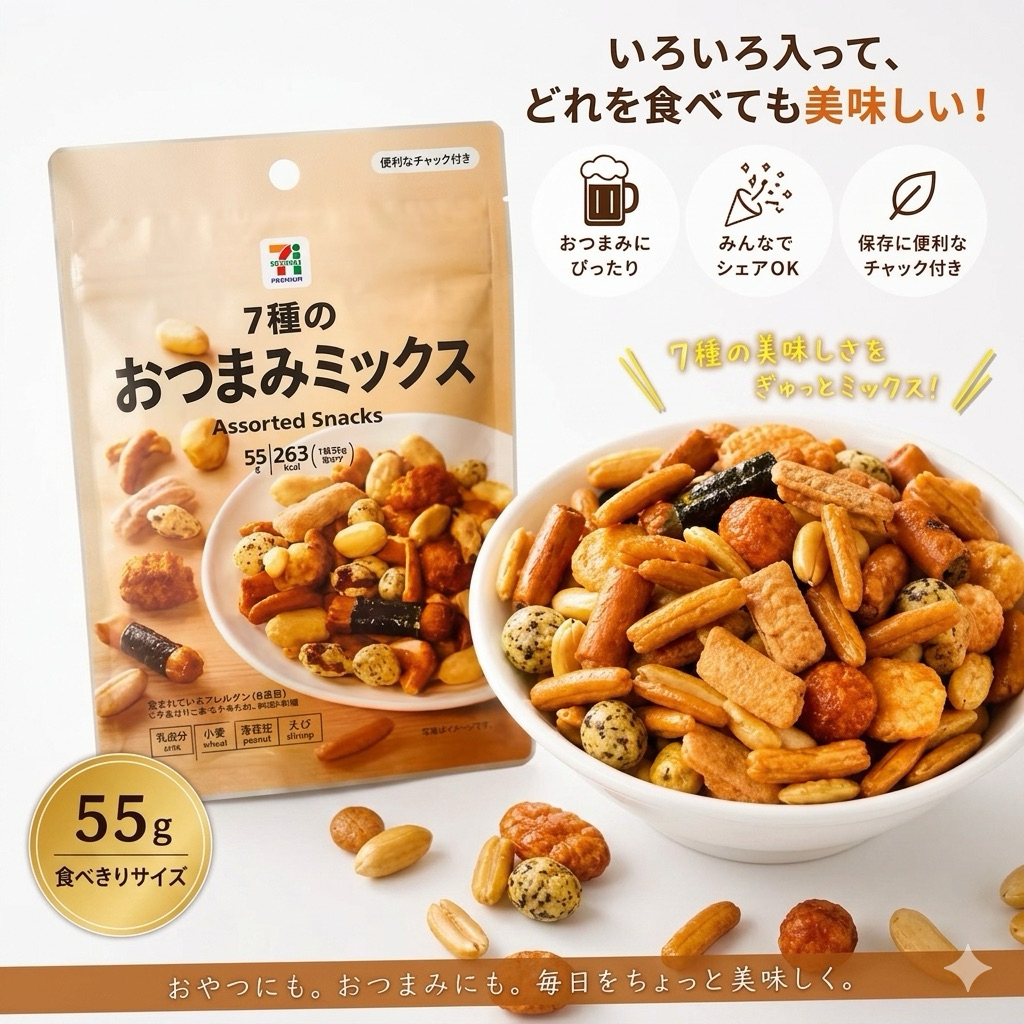 Assorted Snacks ถั่วรวมคาเมดะ7-11