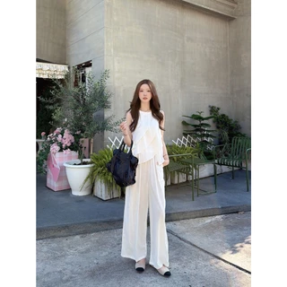 ส่งทันที 💨 SLYQ CIRCLE LAYERED RUFFLE LINEN TOP เสื้อแขนกุดเย็บผ้าวงกลมซ้อน