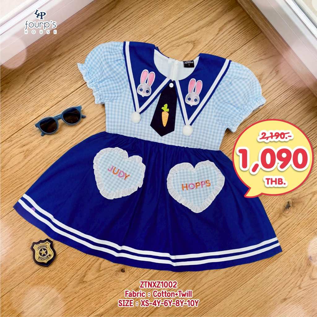 ZOOTOPIA  :  ZTNXZ1002  เดรสเด็กผู้หญิง ลิขสิทธิ์แท้