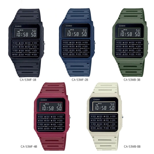 CASIO นาฬิกาข้อมือ สายเรซิ่น รุ่น CA-53,CA-53WF,CA-53WF-1B,CA-53WF-2B,CA-53WF-3B,CA-53WF-4B,CA-53WF-