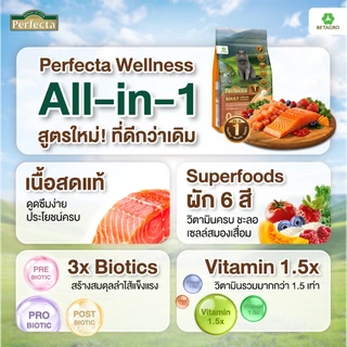 Perfecta อาหารแมว เกรดพรีเมี่ยม แมวโต อายุ 1 ปี ขึ้นไป สูตรแซลมอน เนื้อสดแท้ Human grade ขนาด 3 กก.