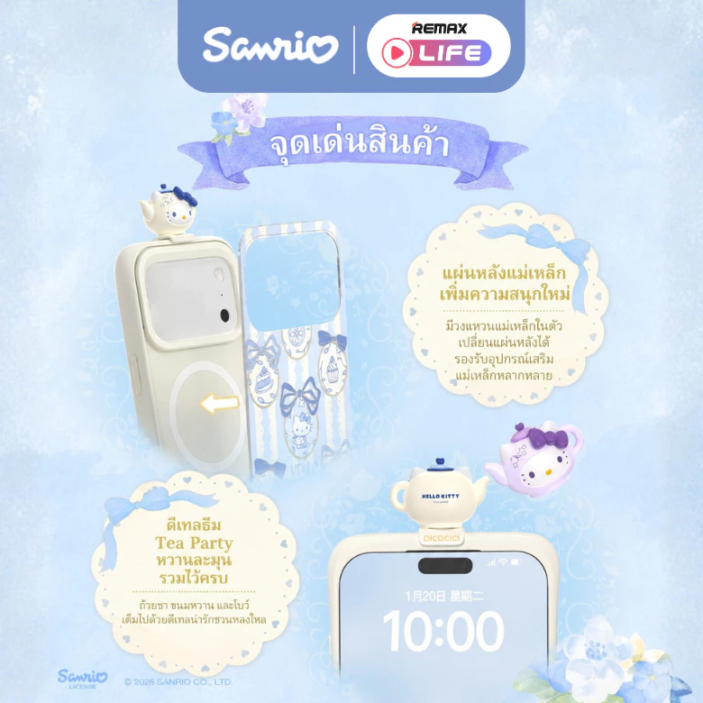 กล่องสุ่ม Sanrio Phone Case Hello Kitty Tea Party Series เคส IP 17 Pro Max thumbnail 5