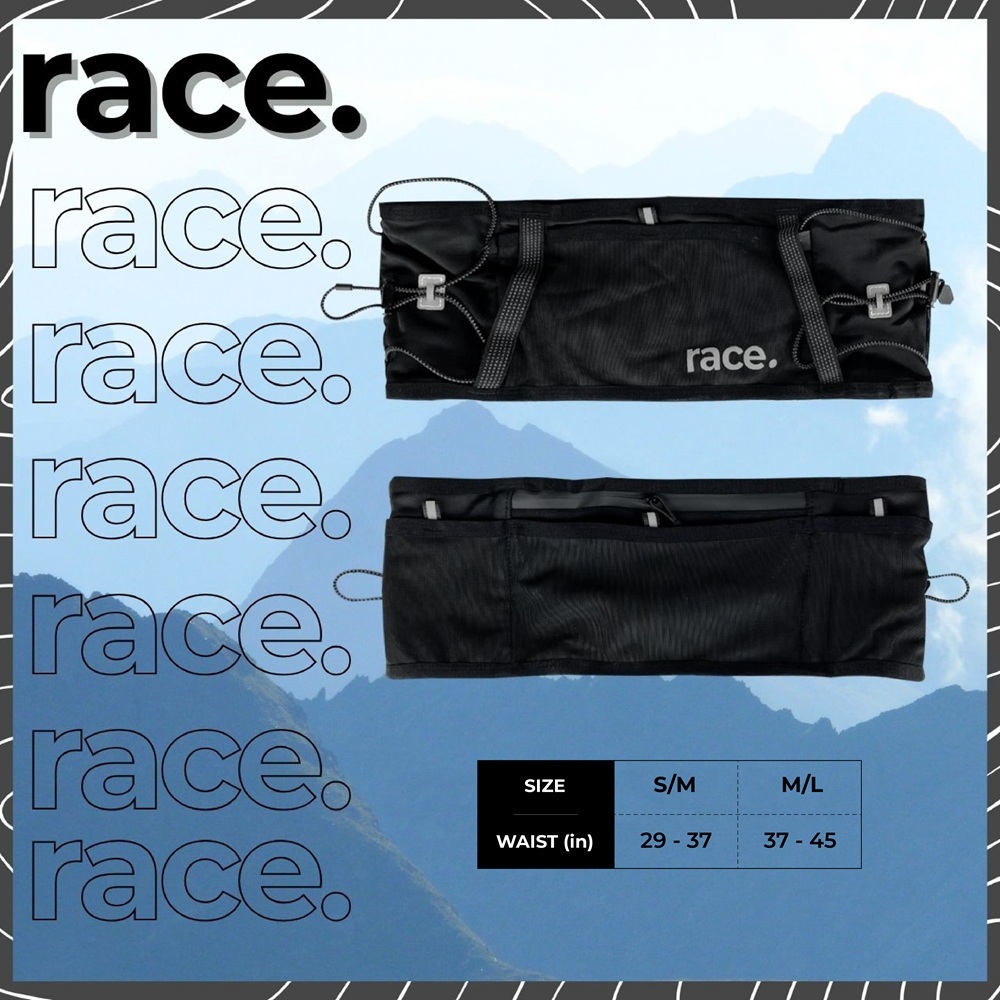 Race : Running Belt รุ่น Pro กระเป๋าวิ่ง กระชับ เก็บของได้รอบเอว กระเป๋าคาดเอววิ่ง ห้อยบิบได้ ใส่ของได้เยอะมาก