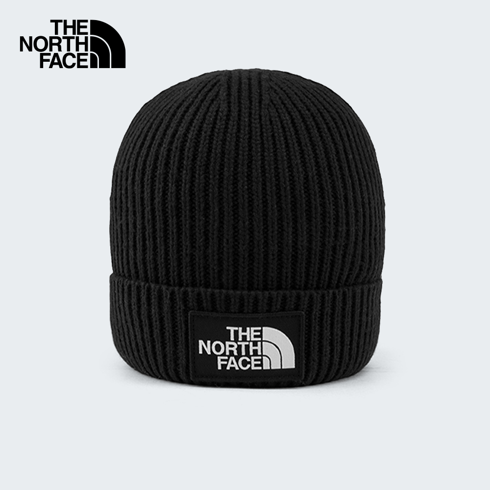 THE NORTH FACE KIDS TNF LOGO BOX CUFFED BEANIE - TNF BLACK หมวกบีนนี่ เด็ก