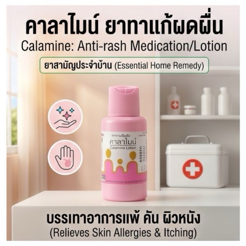 คาลาไมน์ แก้ผดผื่นคัน ของแท้องค์การเภสัชกรรม 60มล. กดโค้ดส่งฟรีด้วยนะคะ