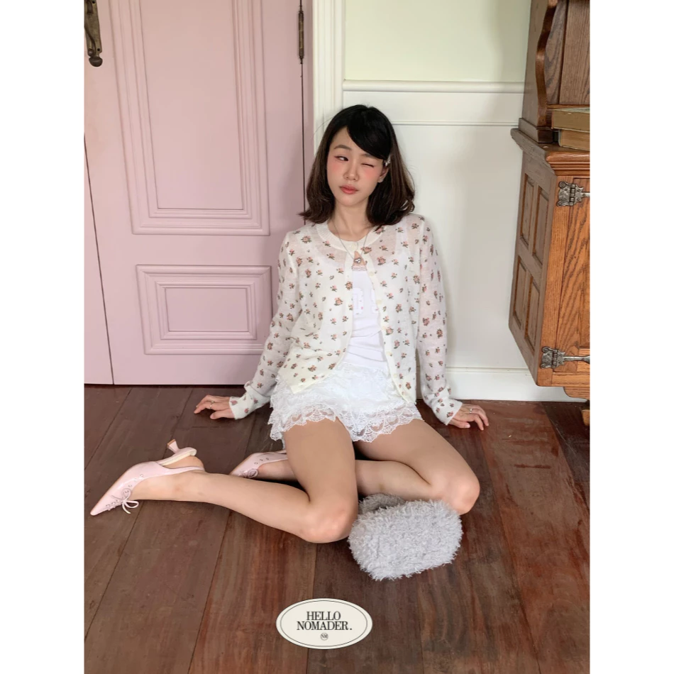 NOMADE.& พร้อมส่ง Lovevilla Cardigan {เสื้อคาร์ดิแกนไหมพรมลายดอก}