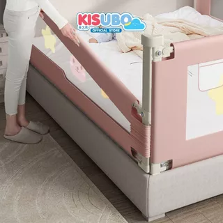 Kisubo Thailand ที่กั้นเตียงเด็ก 150-200cm Baby Bed Guard ผ้า 300D โครงเหล็ก ปรับขึ้นลงได้