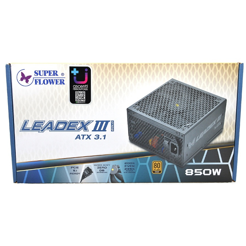 POWER SUPPLY (อุปกรณ์จ่ายไฟ) SUPER FLOWER LEADEX III GOLD 850W ATX 3.1 - 850W 80 PLUS GOLD BLACK ATX