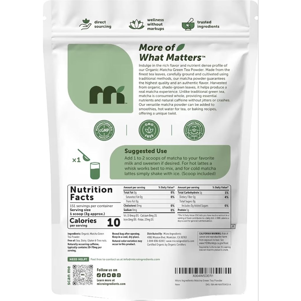 พร้อมส่งOrganic Matcha Green Tea Powder รูปที่ 3