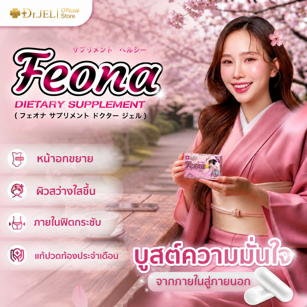 Dr.jel อาหารเสริมผู้หญิง ปรับสมดุลฮอร์โมน ผิวกระจ่างใส Feona (10 แคปซูล)
