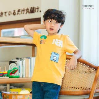 Chelsee เสื้อยืดคอกลม แขนสั้น ลายบาสเกตบอล ผ้า 100%Cotton เด็กผู้ชาย อายุ 1.5-10 ปี เสื้อผ้าเด็กโต รุ่น 128269