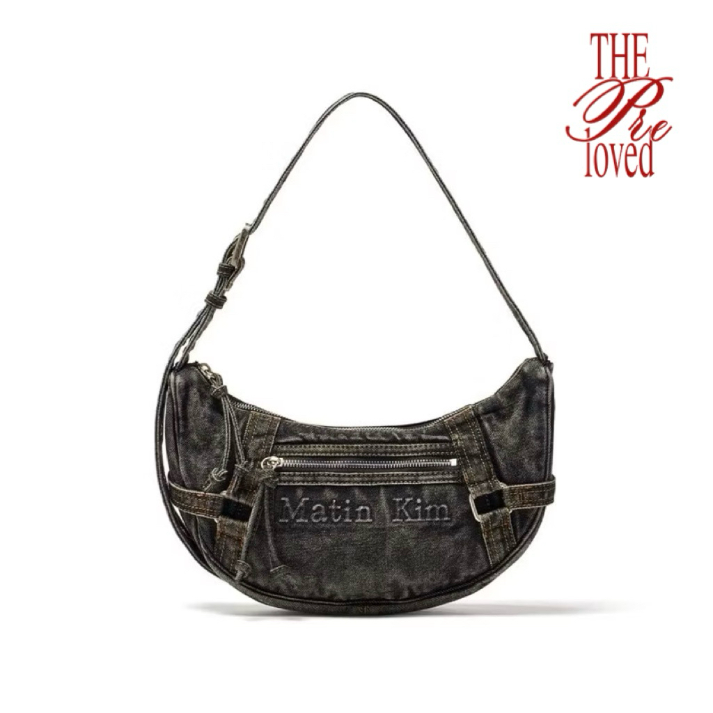 MATIN KIM กระเป๋า MATIN WASHED DENIM MINI HOBO BAG