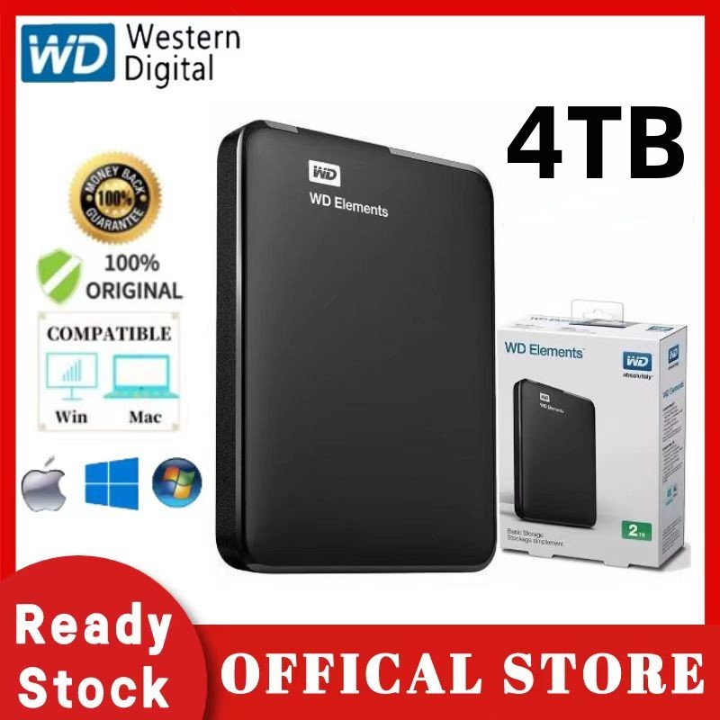 WD HardDisk External 1TB 2TB 4TB HDD USB3.0 2.5" High-speed External Hard Disk ฮาร์ดไดรฟ์ภายนอก ฮาร์