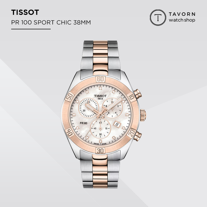 นาฬิกาผู้หญิง TISSOT PR 100 SPORT CHIC CHRONOGRAPH รุ่น T101.917.22.116.00