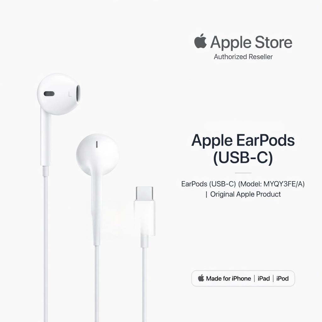 ผลิตภัณฑ์แอปเปิลแท้  Apple EarPods USB-C หูฟัง iPhone ของแท้ รุ่น EarPods สำหรับ iPhone 17 16 และ 15