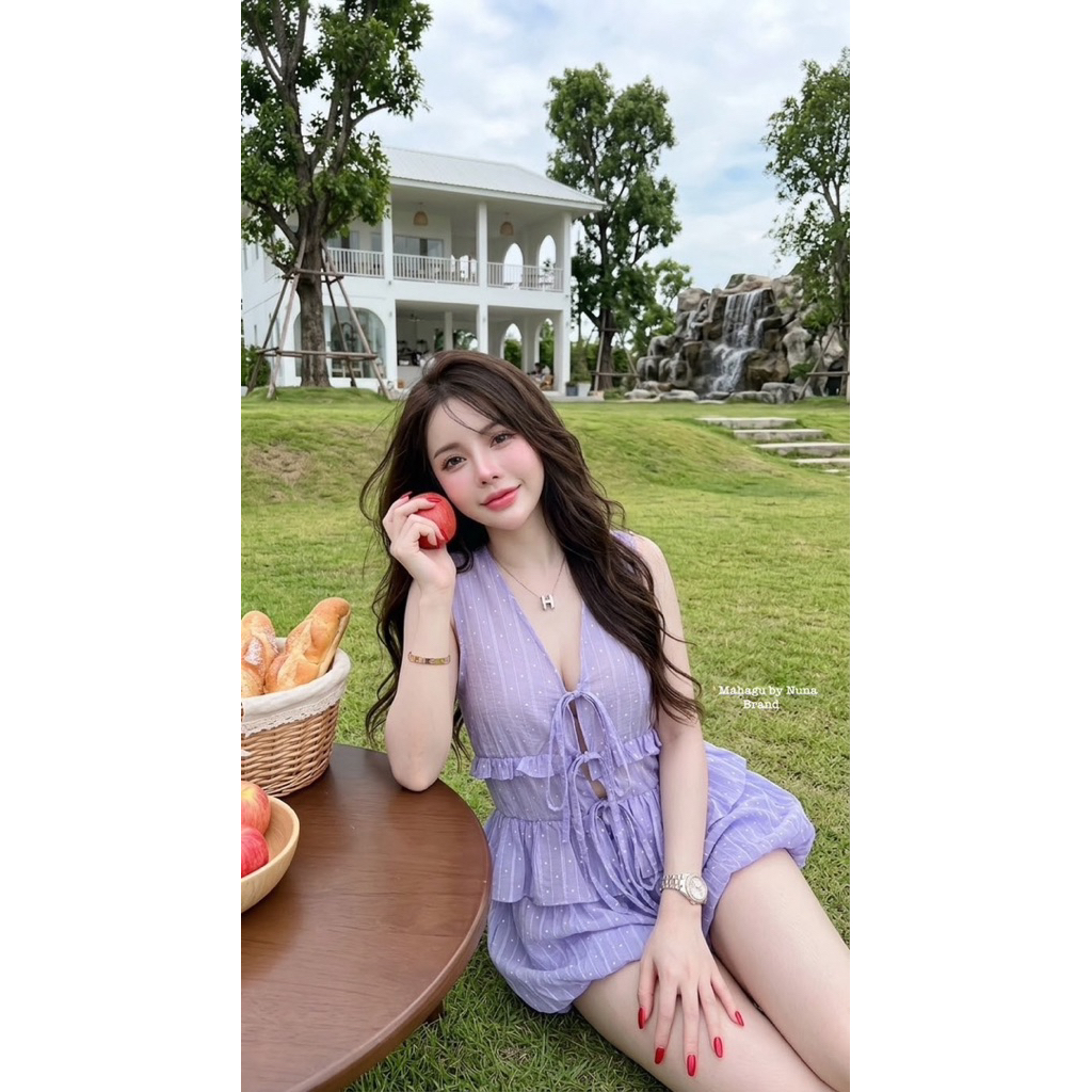 งานเซ็ต 2 ชิ้น ต้อนรับซัมเมอร์ ที่สาวหวานห้ามพลาด เสื้อ+กางเกงขาสั้น ลายน่ารักมากกก เป็นผ้าโรซีฉลุลายสีสวยคมชัด