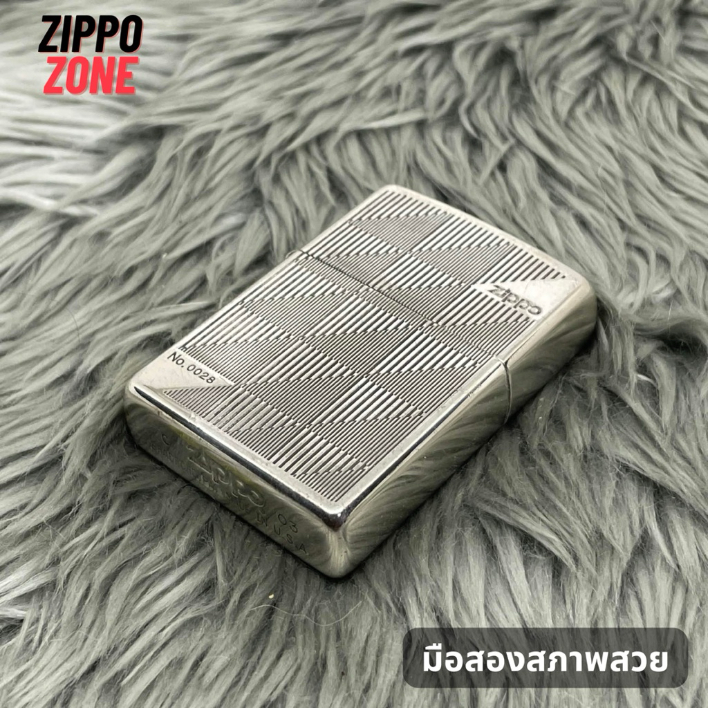 Zippo แท้ มือสอง เลเซอร์ลายทางสวยๆ| ไฟแช็ค Zippo USA ของแท้ | พร้อมส่ง