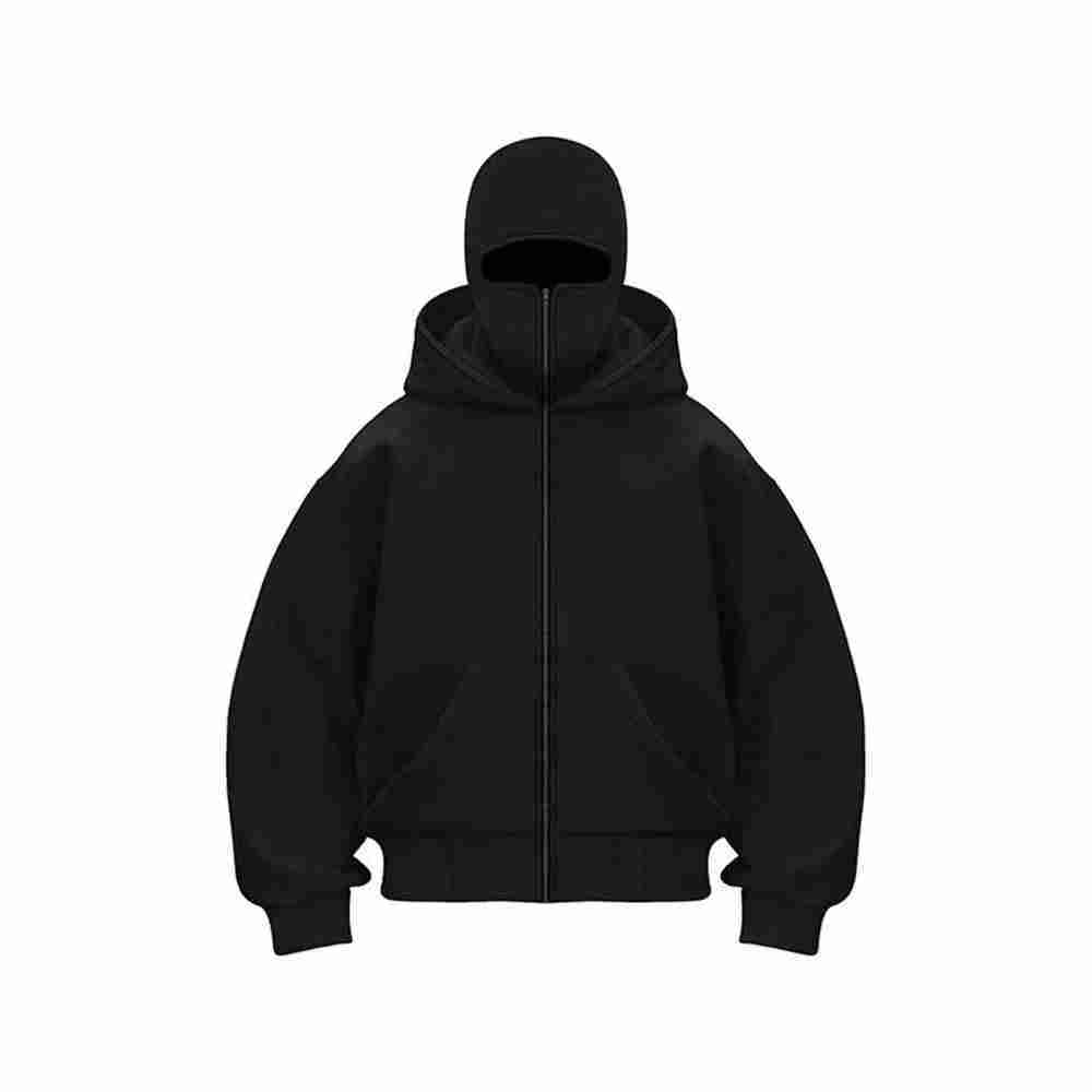 เสื้อฮู้ดซิปเต็มตัว มีหน้ากากในตัว สไตล์สตรีทวินเทจ ผ้าสแวทหนา ใส่สบายสไตล์เท่