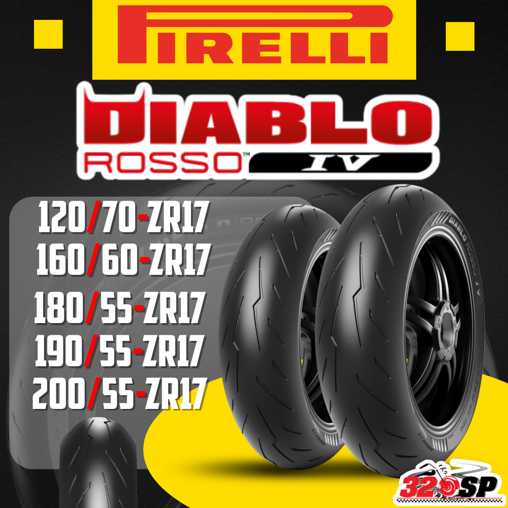 ยาง PIRELLI DIABLO ROSSO 4 ขอบ 17 ยางเส้นเดี่ยว ส่งไว!! 320SP
