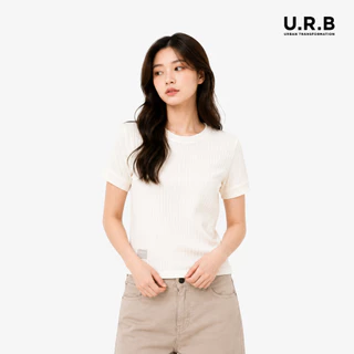 URBAN : WOMEN'S Ribbed Fit Tee เสื้อยืดริบผู้หญิง ทรงพอดีตัว รุ่น 1UTWT1021 มี 3 สี เขียว | น้ำตาล | ครีม