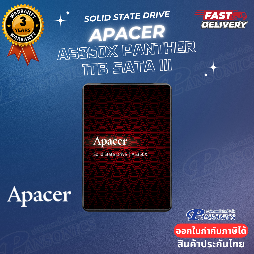 SSD APACER AS350X PANTHER 1TB SSD SATA III (รับประกัน 3ปี)