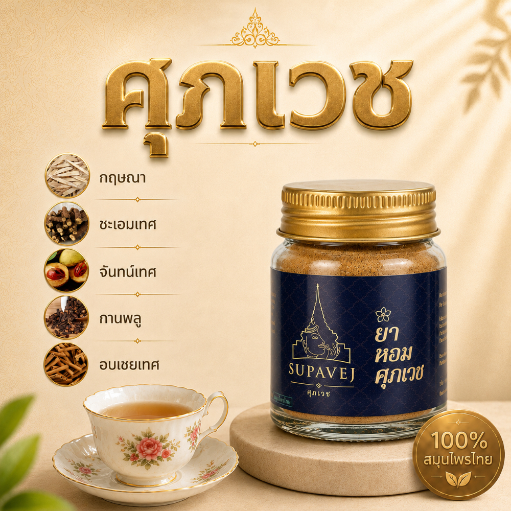 ยาหอมศุภเวช สมุนไพรหมอศุภ ยาหอมฤทธิ์เย็น