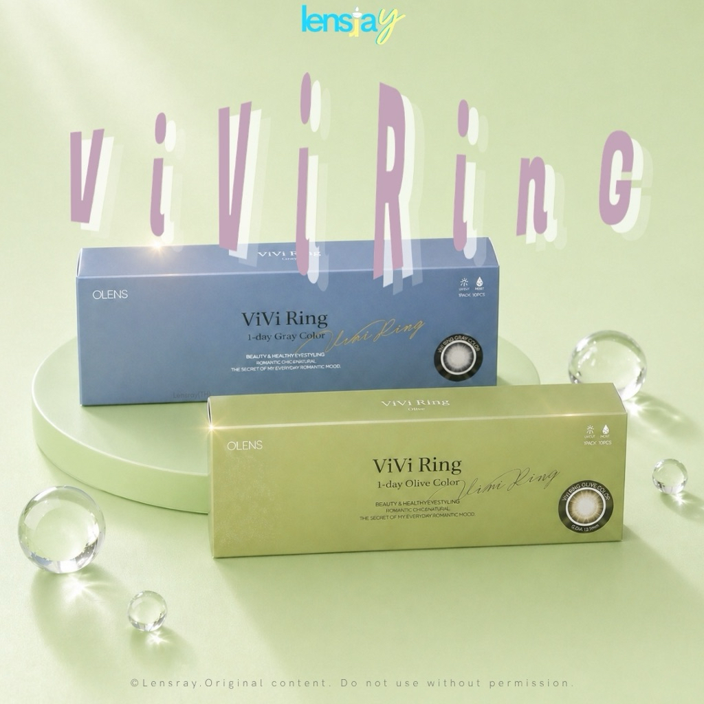 💫🫧(เติมของแล้ว❗️รายวัน/แบ่งขาย) Olens - Vivi ring สี gray/olive💫 คอนแทคเลนส์รายวันพร้อมส่ง มีสายตาปกติและค่าสายตา
