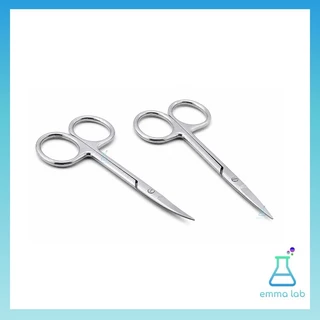 กรรไกรสแตนเลสสำหรับงานวิทยาศาสตร์ กรรไกรปลายตรง ปลายโค้ง Stainless Steel Scissors สำหรับห้องแล็บ โรงเรียน งานชีววิทยา
