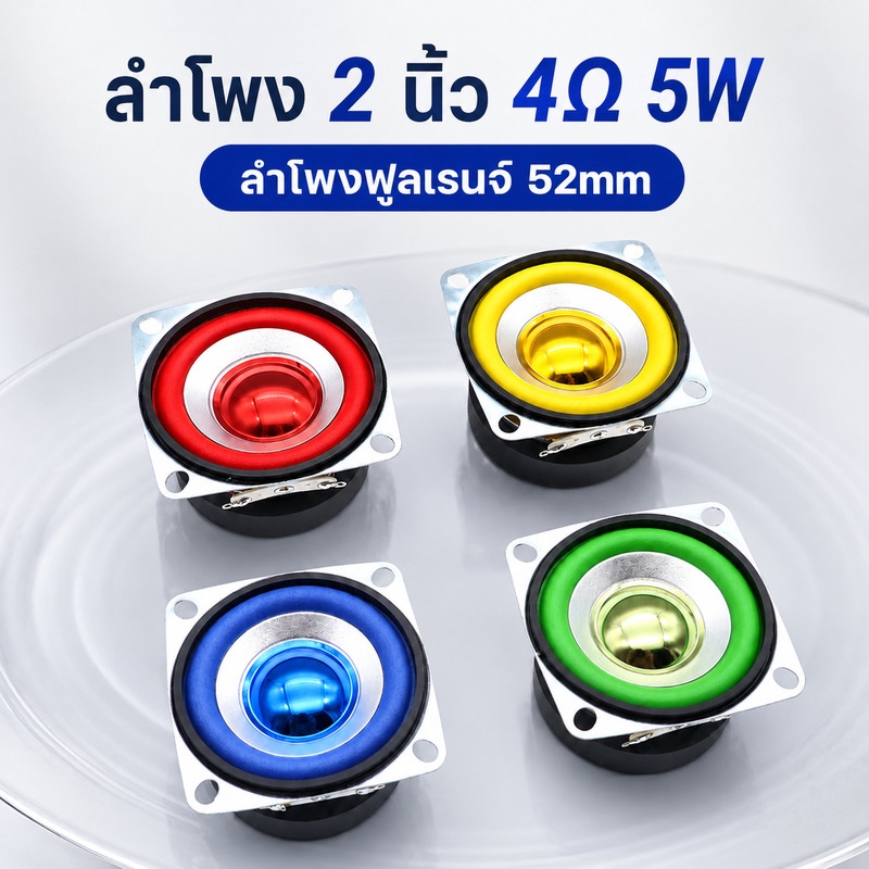 ลำโพง 2 นิ้ว 4Ω 5W ฟูลเรนจ์ 52mm แม่เหล็กนอก สำหรับ DIY ลำโพงบลูทูธ/ตู้ลำโพง
