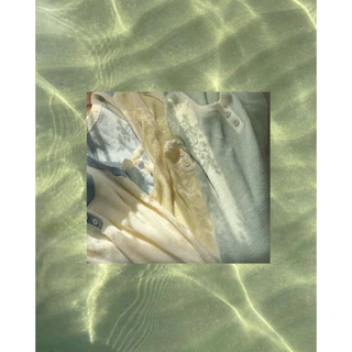 FLASHMARBLE - PEONY TANK TOP เสื้อกล้าม แต่งผ้าทูโทน สีพาสเทล