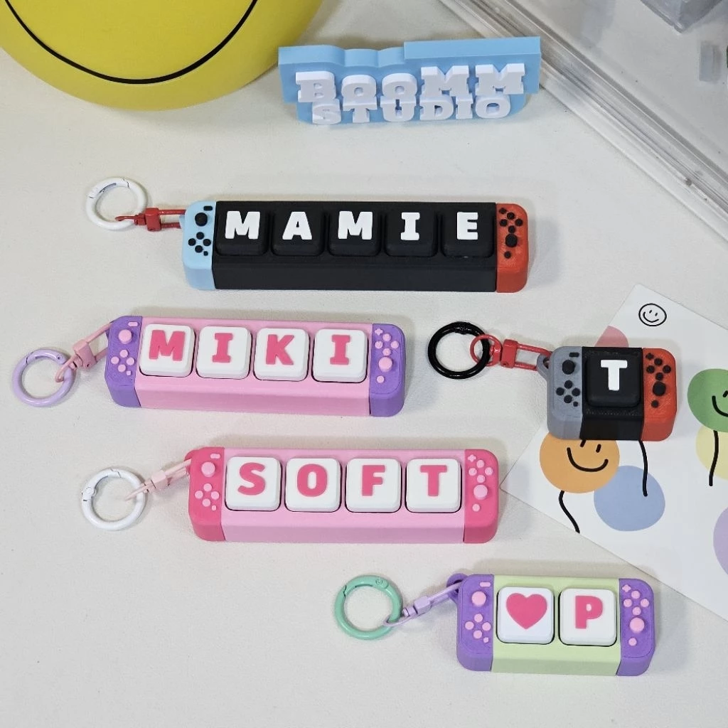📍สีที่กดเลือกได้มีพร้อมส่ง custom รอ 1-2 วัน📍Nintendo Keychain พวงกุญแจคีย์แคป custom ข้อความได้