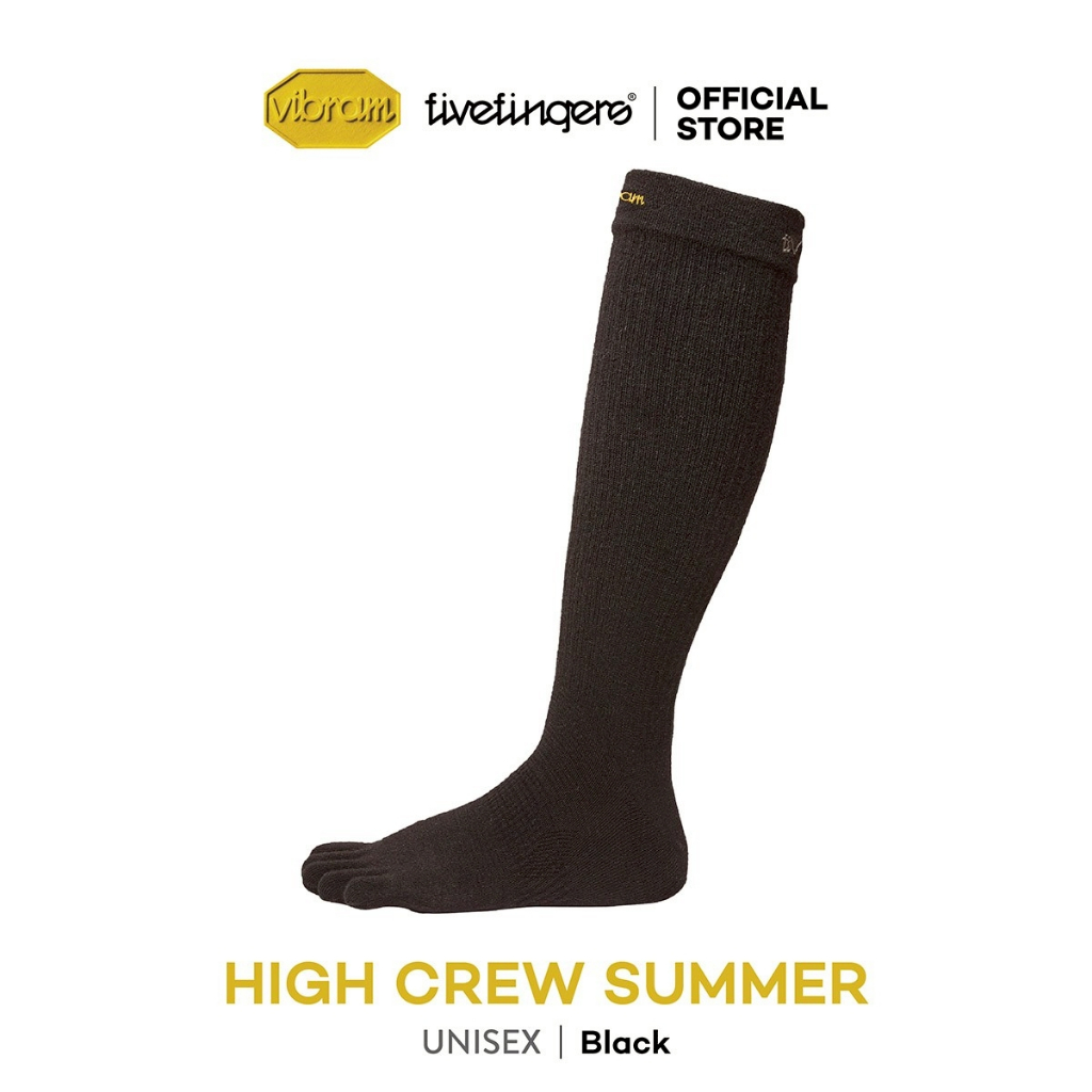 ถุงเท้า Vibram FiveFingers รุ่น High Crew Summer สี Black