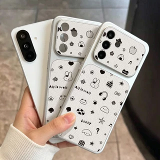 Cute bunny เคส For Samsung A27 A37 A57 S26 A07 A17 A56 A36 A06 A16 A35 A55 A15 S24เคสโทรศัพท์หนังแกะ เคสโทรศัพท์