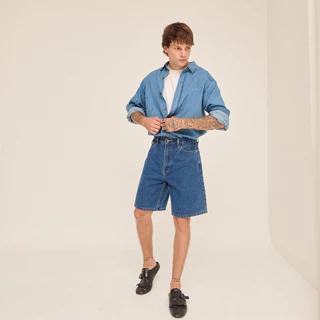 (ส่งด่วน กทม 4 ชม.) SLURBOYY Make Shorts Denim กางเกงยีนส์ขาสั้น ทรงเบสิค (P0046)