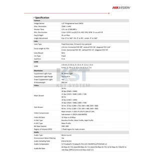 DS-2CD1043G2-LIU (เลือกเลนส์) กล้องวงจรปิด Hikvision Smart Hybrid Light IPC 4MP PoE (ไมค์)
