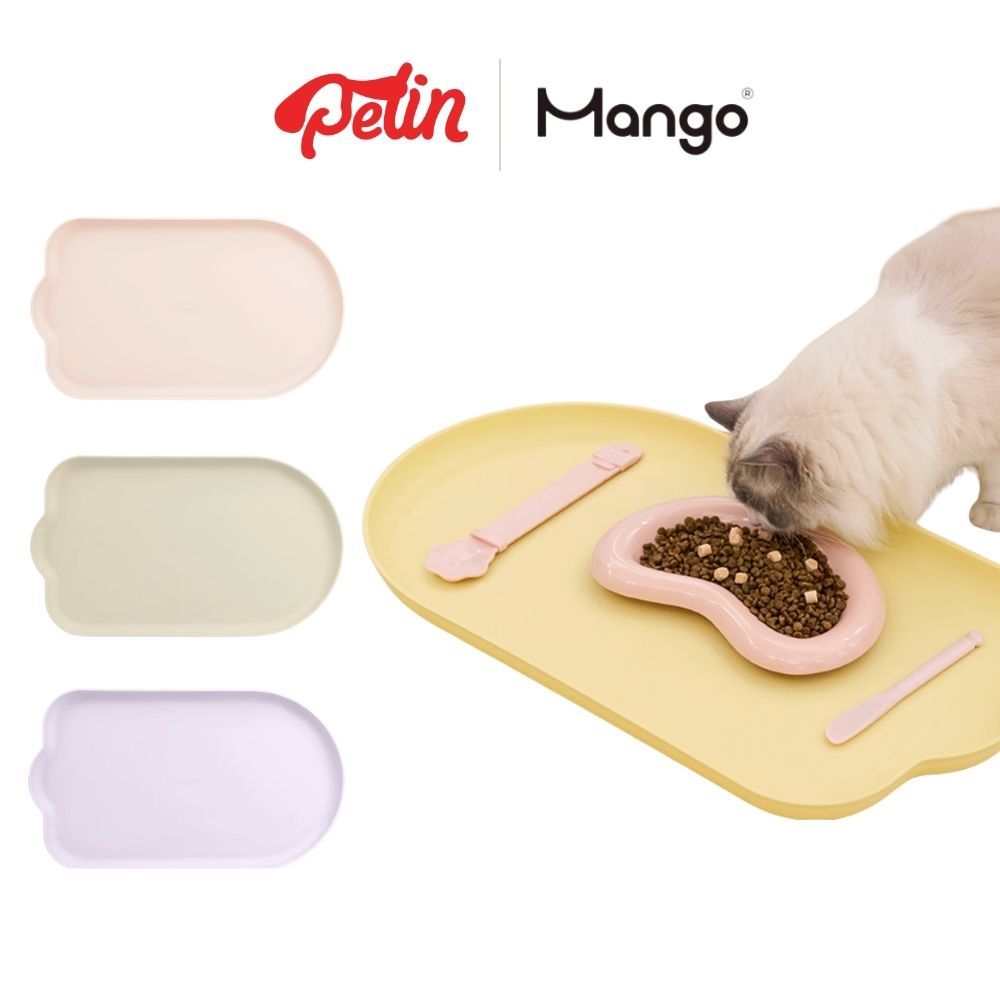 Mango ถาดรองอาหารแมว สุนัข เกรดอาหาร ถาดรองชามอาหารสัตว์เลี้ยง