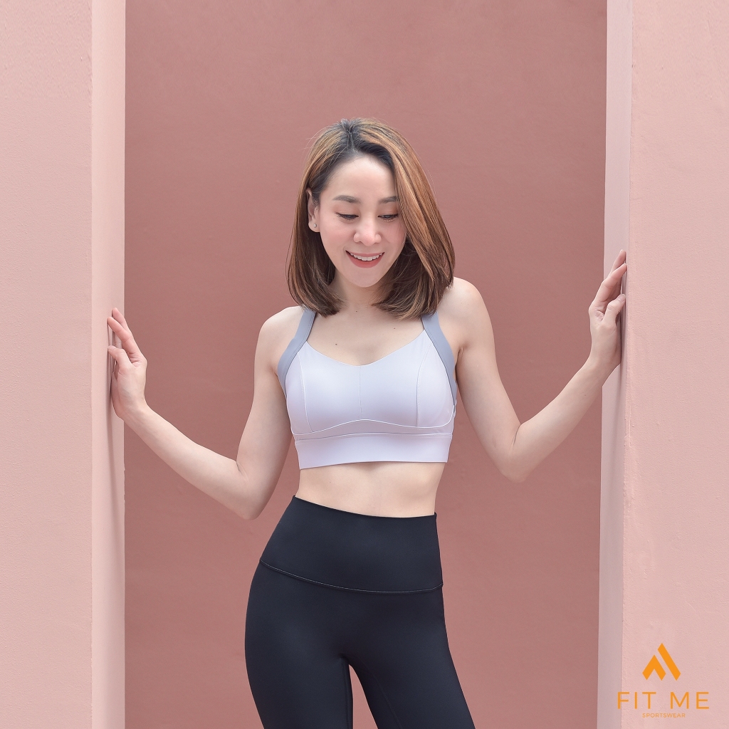 Vivid Bra สปอร์ตบราออกกำลังกาย มีฟองน้ำเย็บติด บราสายไขว้ มีตะขอหลัง (มี 2XL)