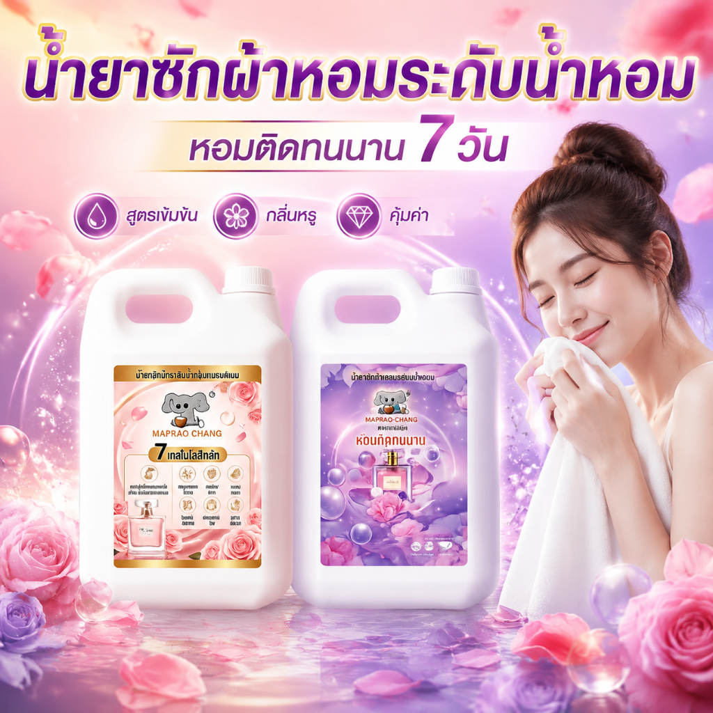 4IN1 ผงซักฟอก 4500ml น้ำยาซักผ้าแบบขวด สูตรเข้มข้น อ่อนโยนต่อผิว กลิ่น