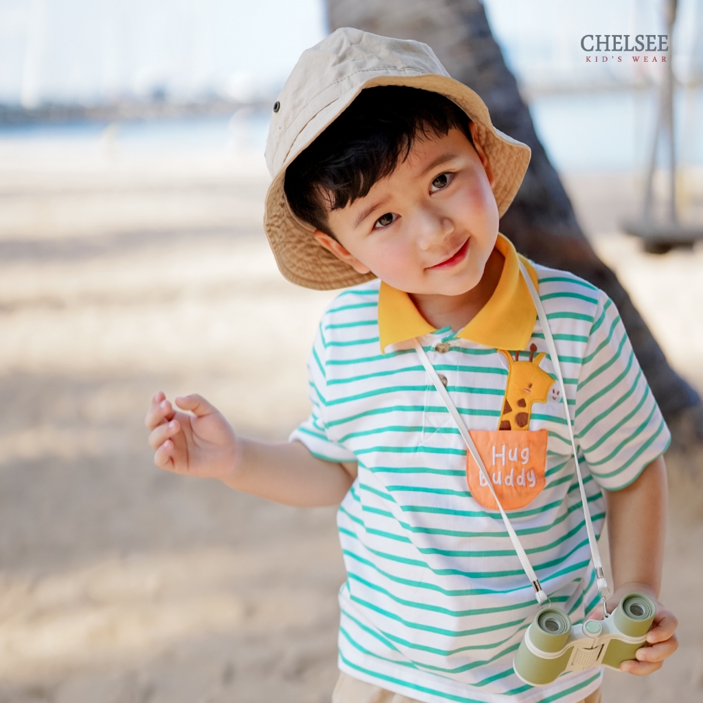 Chelsee เสื้อโปโล แขนสั้น ลายทาง ยีราฟ อายุ 1.5-10 ปี ผ้า 100%Cotton เด็กผู้ชาย เสื้อผ้าเด็กโต รุ่น 128276 ราคา ถูกที่สุด ดีลบีเคเค แกลเลอรีภาพที่ 4