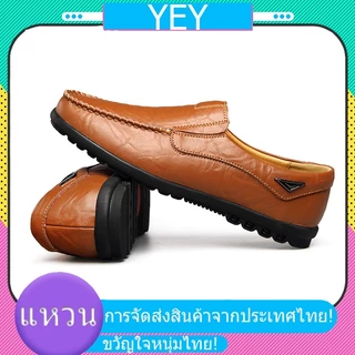 รองเท้าลำลองหนังแท้สำหรับผู้ชาย, รองเท้าโลฟเฟอร์หนังนุ่มสีน้ำตาลแบบสวม, รองเท้าขับรถพื้นนุ่มระบายอากาศได้ดี