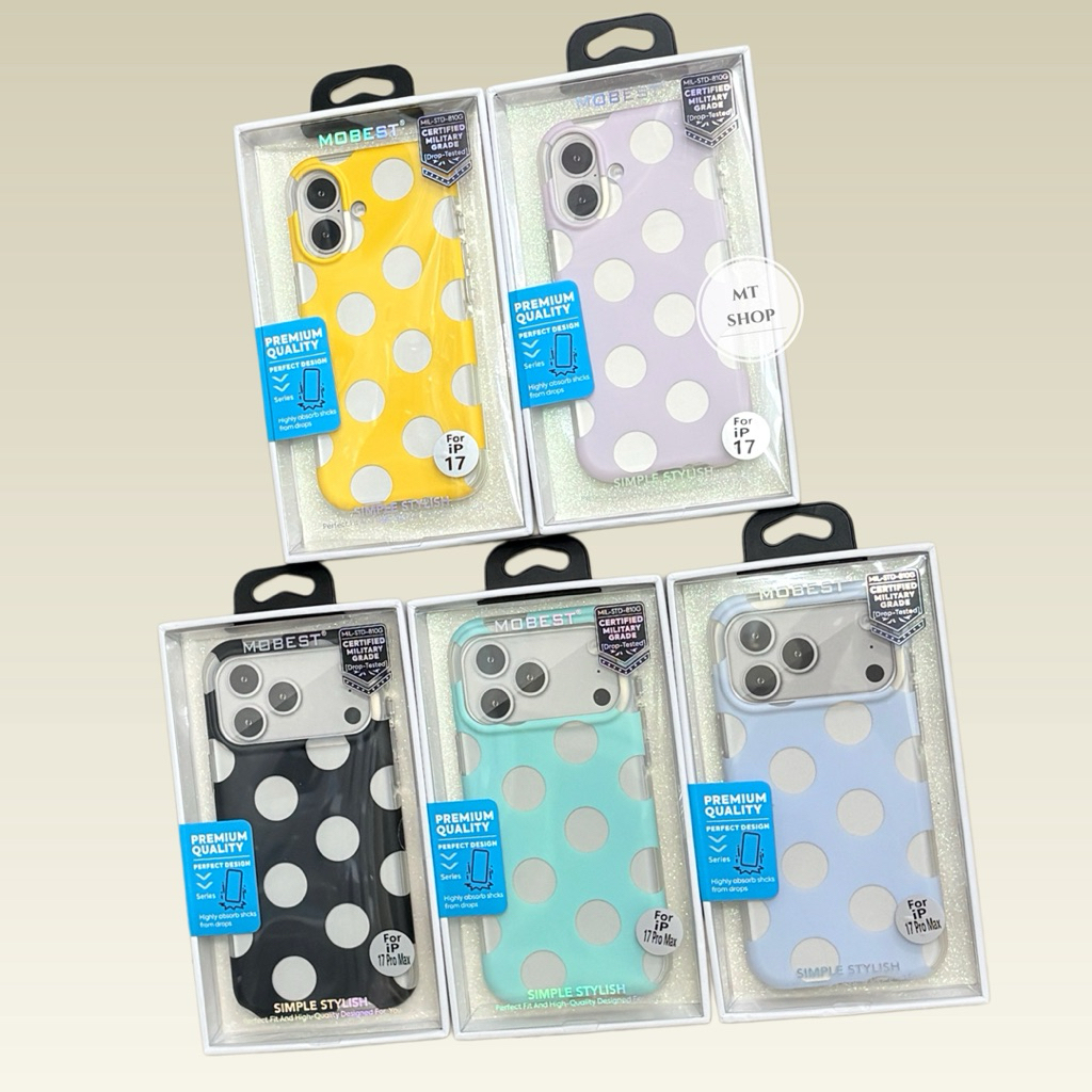 Mobest**เคสPolka Dot เนื้อด้าน สำหรับรุ่น IP 17 / 17promax