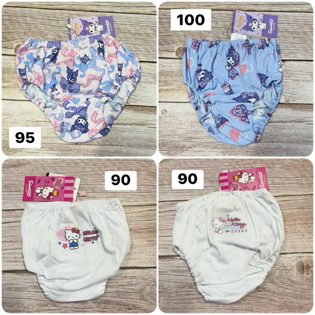 Sanrio กางเกงในเด็ก Kitty, My Melody/ Kuromi ไซด์ 90-140 ป้ายเซนทรัล ของแท้ พร้อมส่ง
