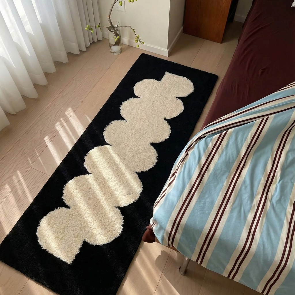 (รอสินค้า21วัน⏳) CATNAP พรม ทรงยาว ขนทอ ลาย Cloud Line ขนาด 45x130 cm