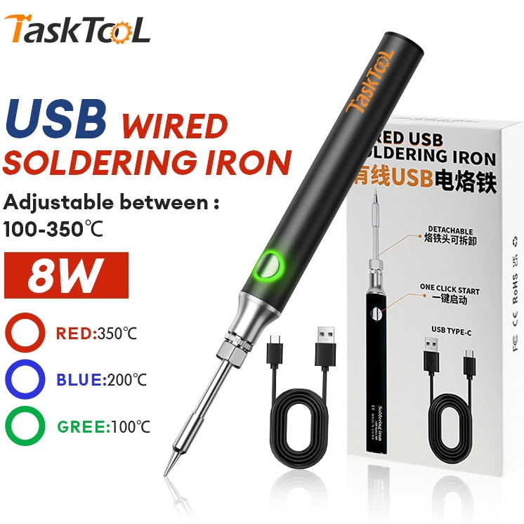 TASKTOOL หัวแร้งบัดกรี หัวแร้งบัดกรีแบบ USB หัวแร้งพลังสูง ชุดหัวแร้งบัดกรี5โวลต์8วัตต์