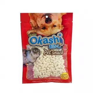 OKASHI โอคาชิ (นมแพะอัดเม็ด ถุงซิป 500 กรัม) สําหรับสุนัข อายุ 1 ปีขึ้นไป