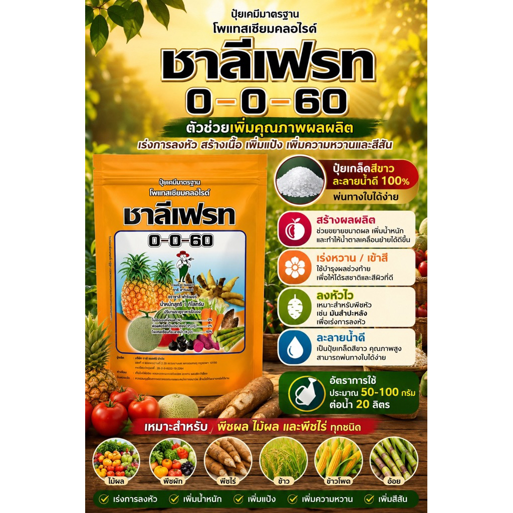 0-0-60 ชาลีเฟรท ขนาด 1 กิโลกรัม