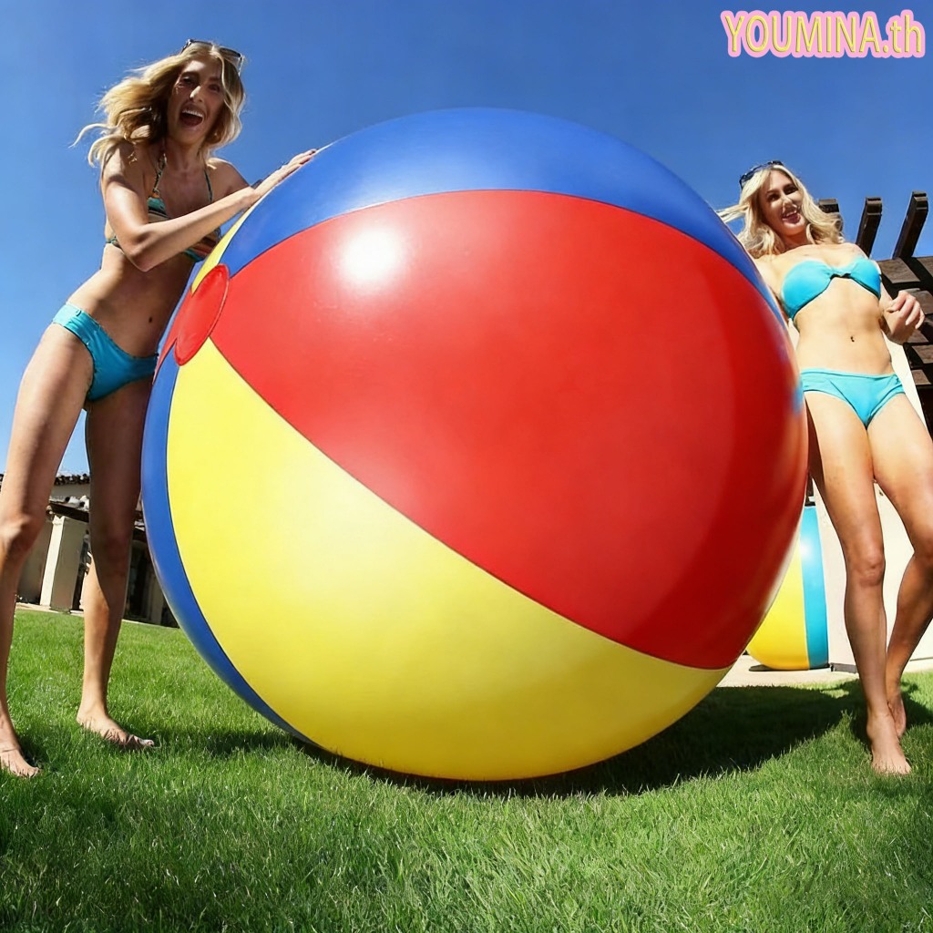 60/100/130/150/200 cm ยักษ์พองบอลชายหาดขนาดใหญ่สามสีหนา PVC วอลเลย์บอลน้ำกิจกรรมของ ของเล่นกลางแจ้ง